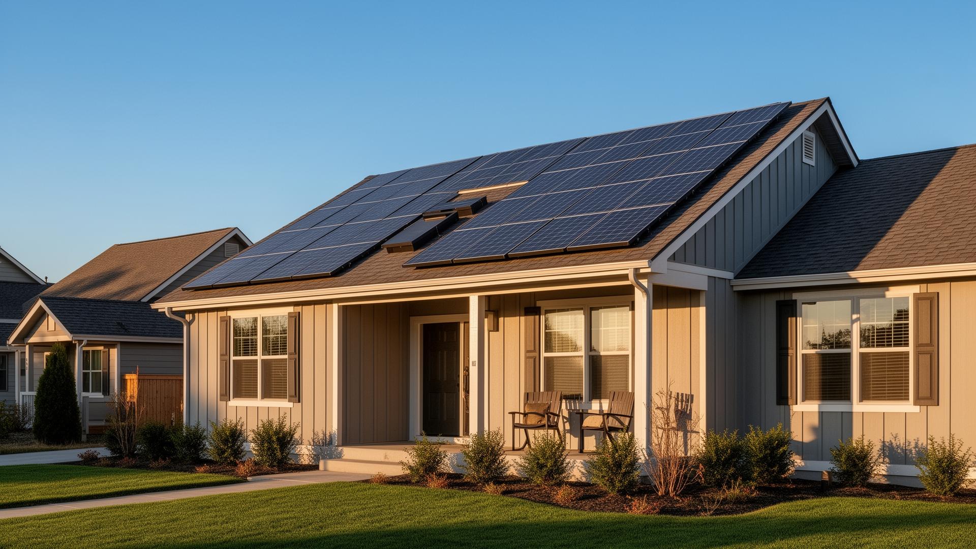 American home with rooftop solar